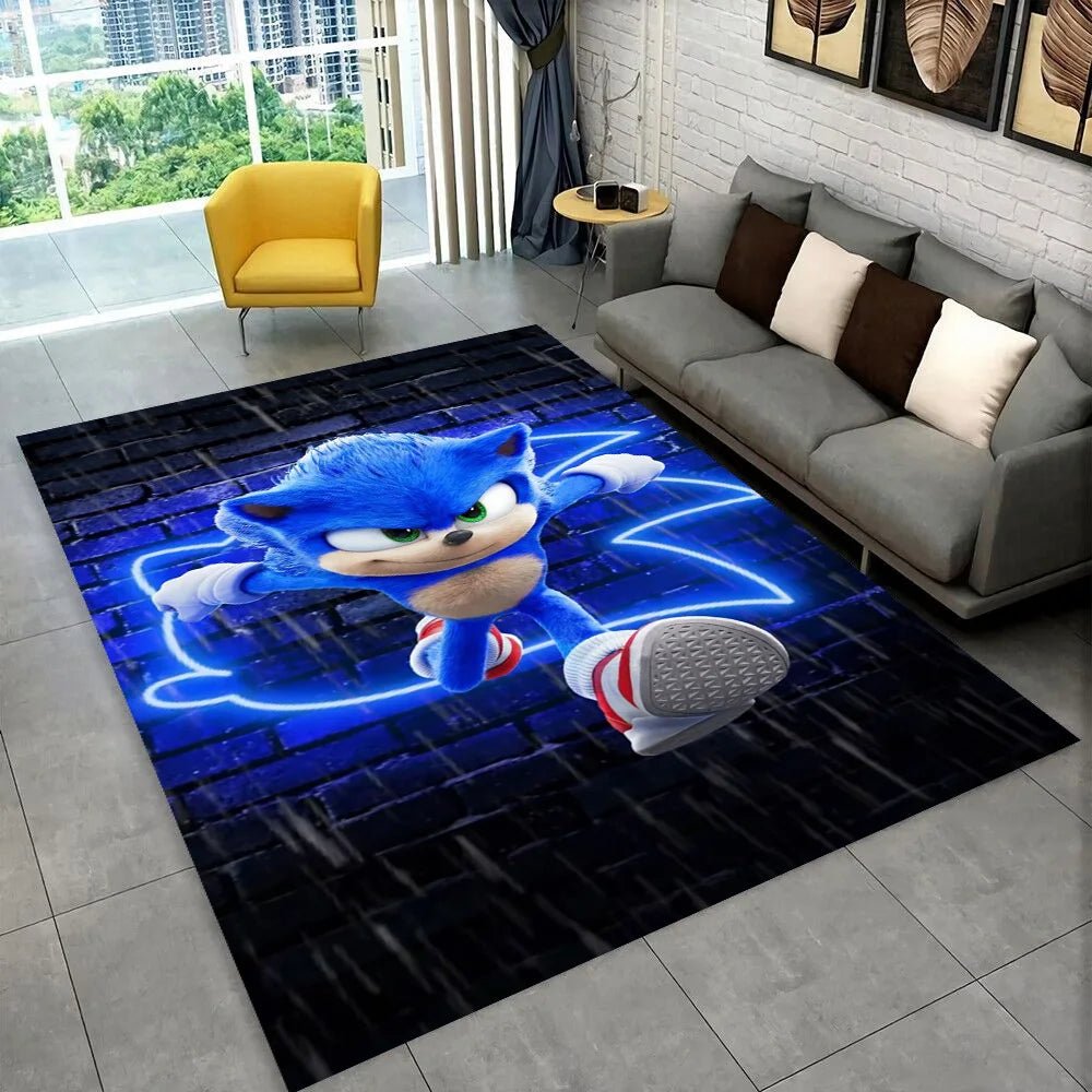 3D S - Sonics Game Cartoon Rug Carpet for Living Room Bedroom Decor,kids Play Non - slip Decoration for Sofa Doormat Christmas Gift - PatioLix
