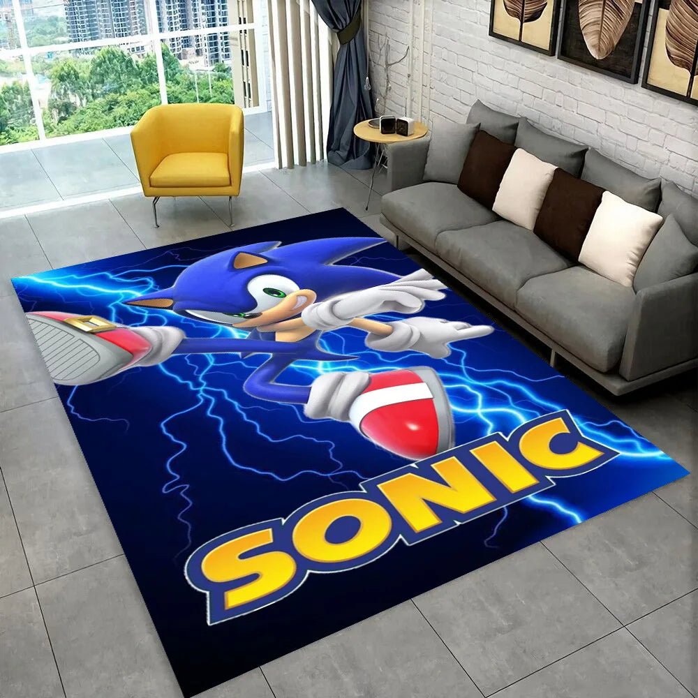 3D S - Sonics Game Cartoon Rug Carpet for Living Room Bedroom Decor,kids Play Non - slip Decoration for Sofa Doormat Christmas Gift - PatioLix