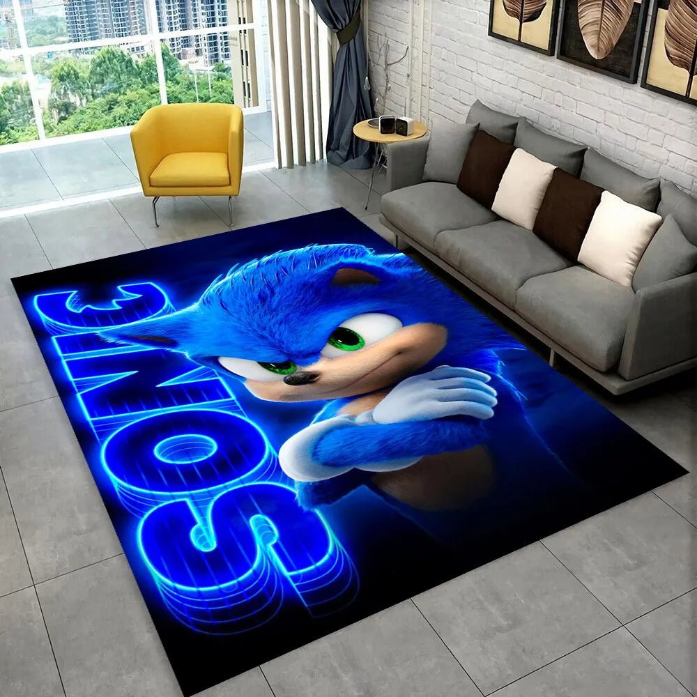 3D S - Sonics Game Cartoon Rug Carpet for Living Room Bedroom Decor,kids Play Non - slip Decoration for Sofa Doormat Christmas Gift - PatioLix