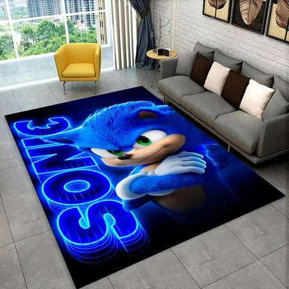3D S - Sonics Game Cartoon Rug Carpet for Living Room Bedroom Decor,kids Play Non - slip Decoration for Sofa Doormat Christmas Gift - PatioLix