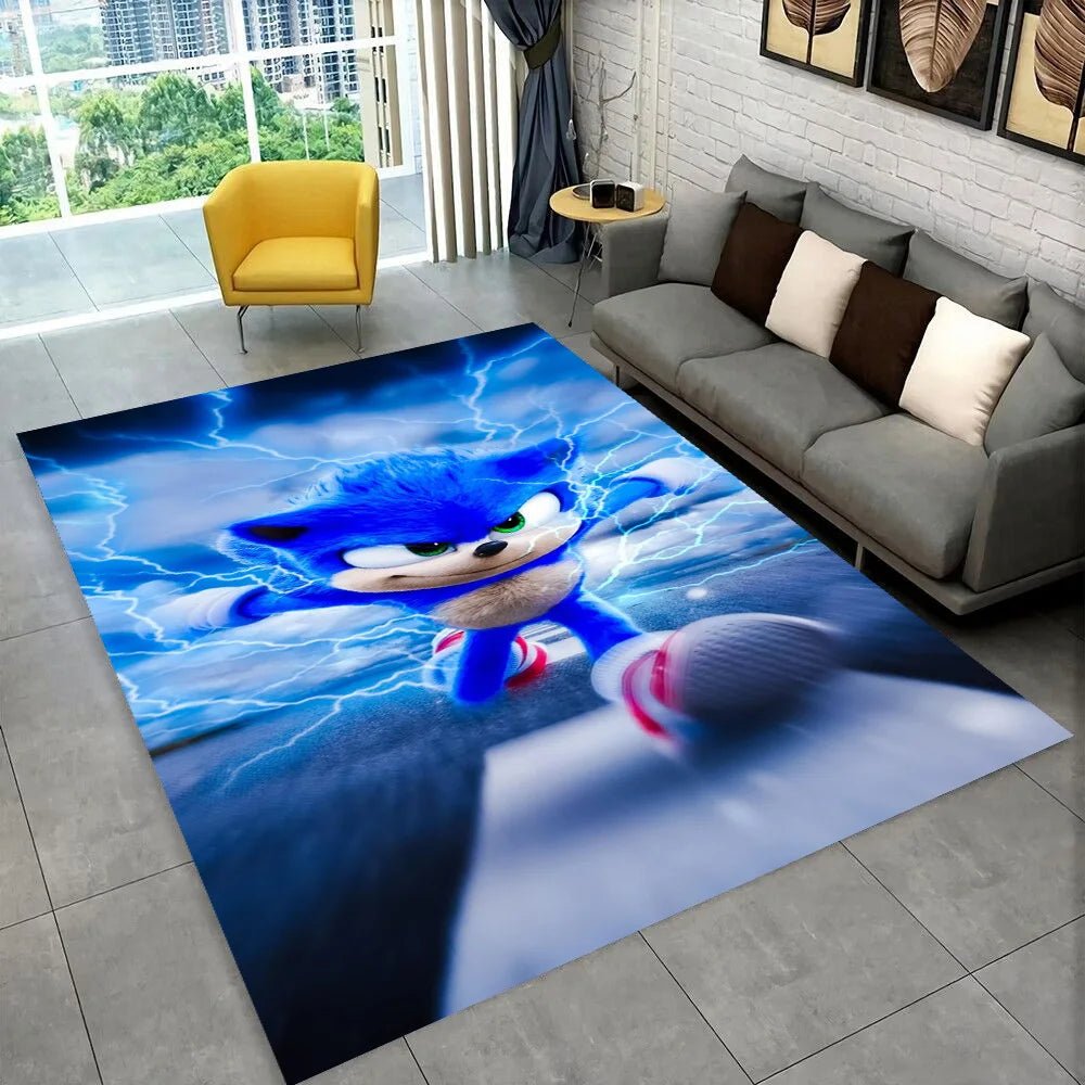 3D S - Sonics Game Cartoon Rug Carpet for Living Room Bedroom Decor,kids Play Non - slip Decoration for Sofa Doormat Christmas Gift - PatioLix