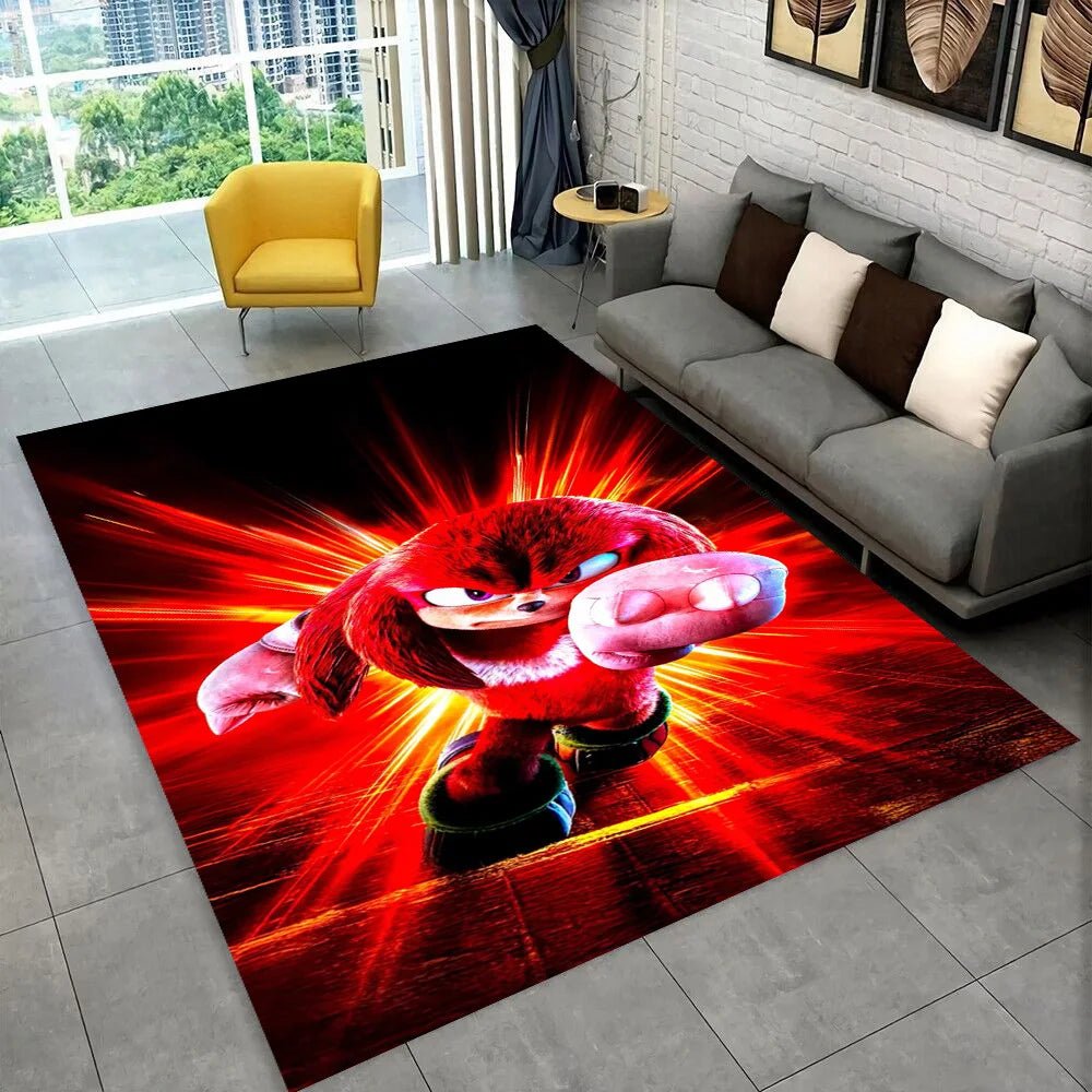 3D S - Sonics Game Cartoon Rug Carpet for Living Room Bedroom Decor,kids Play Non - slip Decoration for Sofa Doormat Christmas Gift - PatioLix