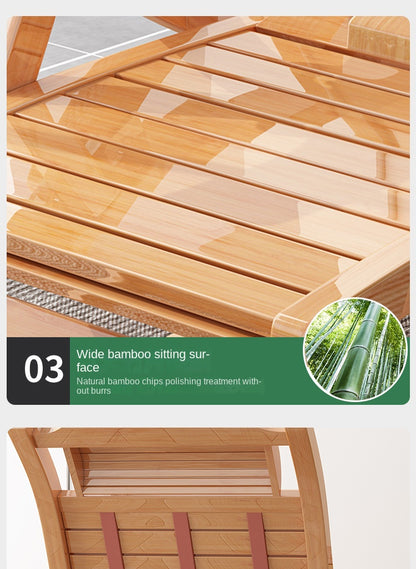 UVR Adult Recliner Folding Rocking Chair Living Room Armchair Bed Office Lunch Break Nap Backrest Stool Bamboo Chaise Longue