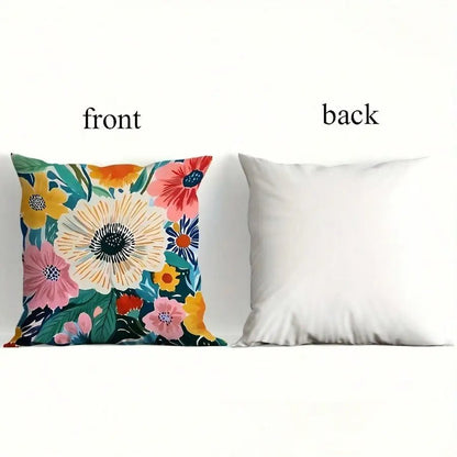 4Pcs Linen Throw Pillow Covers 45x45cm Decorative Cushion Cases for Sofa Bedroom Living Room Home Decor Zippered Pillowcases - PatioLix