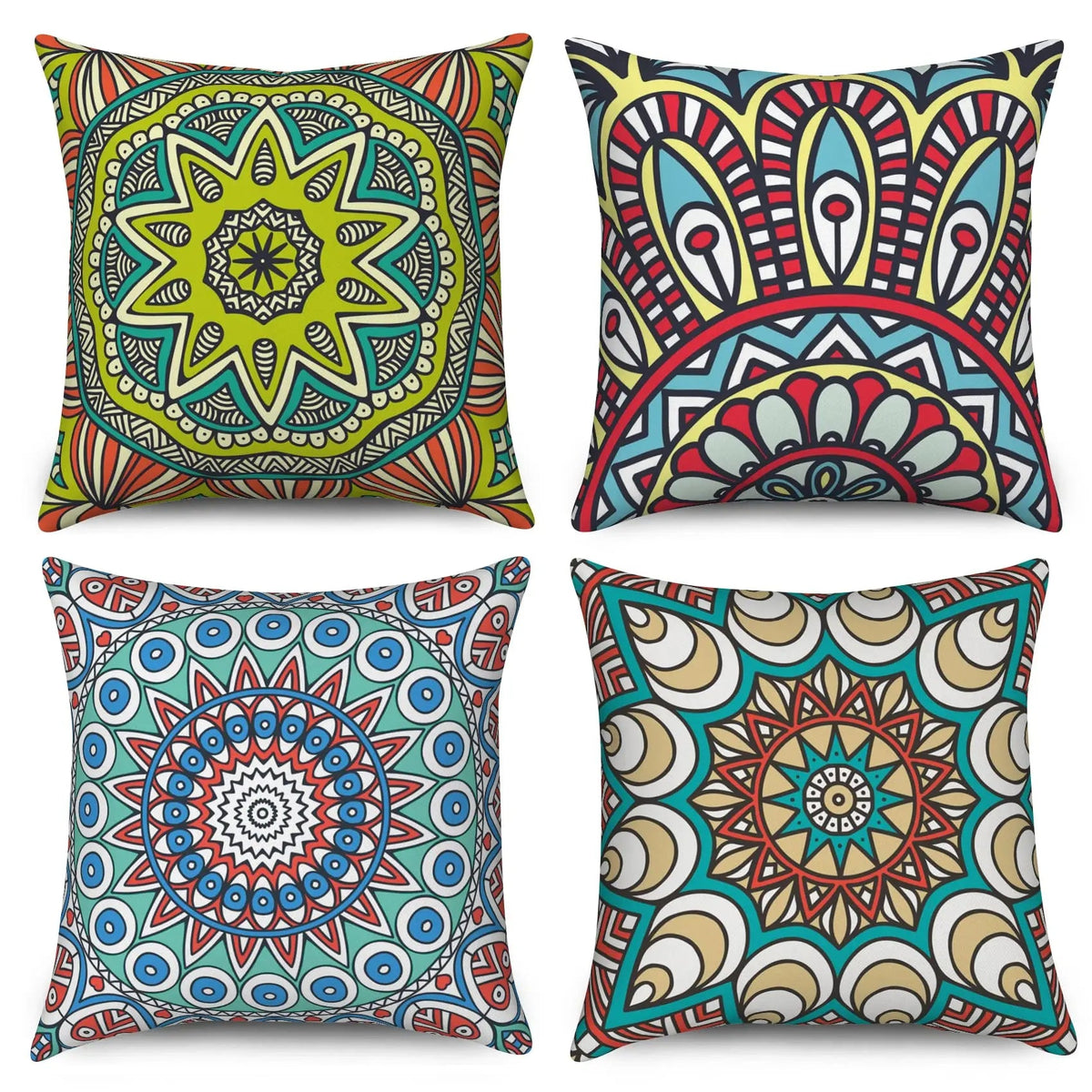 4Pcs Linen Throw Pillow Covers 45x45cm Decorative Cushion Cases for Sofa Bedroom Living Room Home Decor Zippered Pillowcases - PatioLix