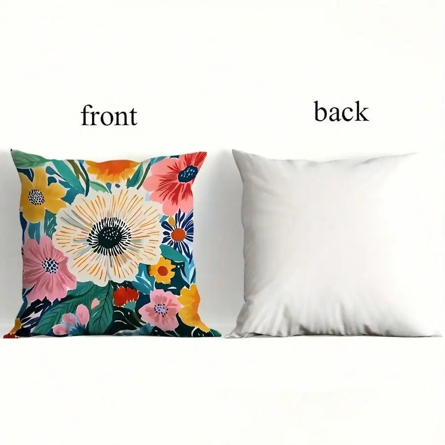 4Pcs Linen Throw Pillow Covers 45x45cm Decorative Cushion Cases for Sofa Bedroom Living Room Home Decor Zippered Pillowcases - PatioLix