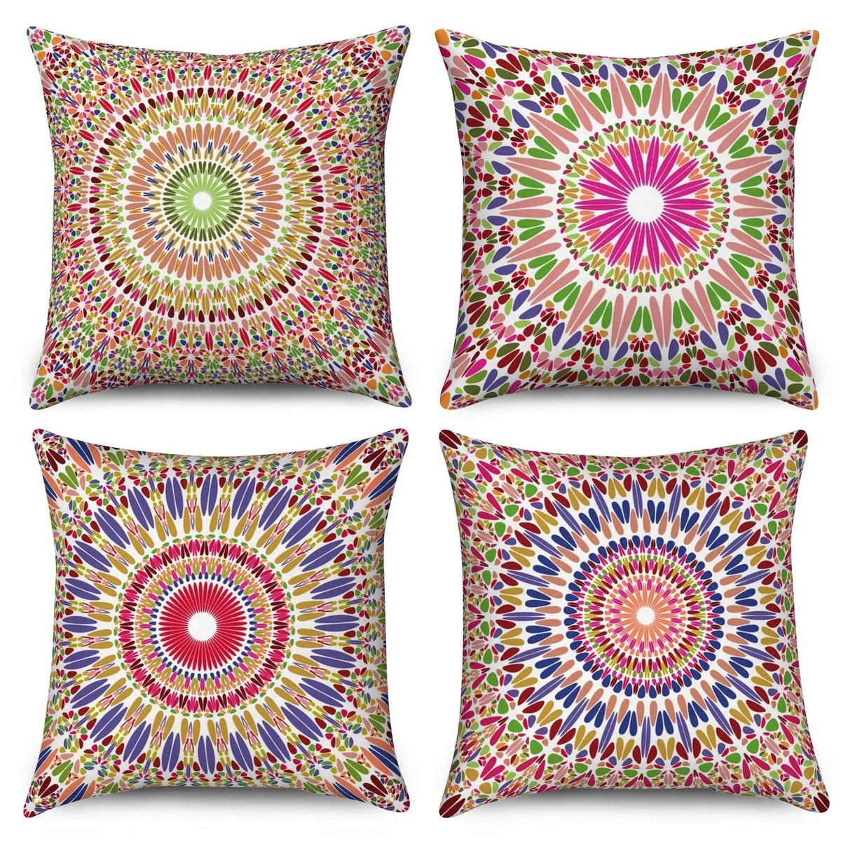 4Pcs Linen Throw Pillow Covers 45x45cm Decorative Cushion Cases for Sofa Bedroom Living Room Home Decor Zippered Pillowcases - PatioLix