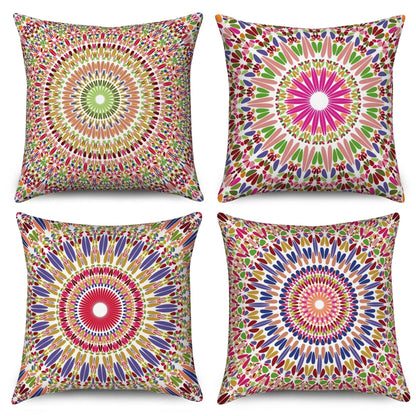 4Pcs Linen Throw Pillow Covers 45x45cm Decorative Cushion Cases for Sofa Bedroom Living Room Home Decor Zippered Pillowcases - PatioLix