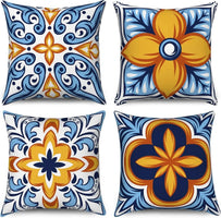 4Pcs Linen Throw Pillow Covers 45x45cm Decorative Cushion Cases for Sofa Bedroom Living Room Home Decor Zippered Pillowcases - PatioLix
