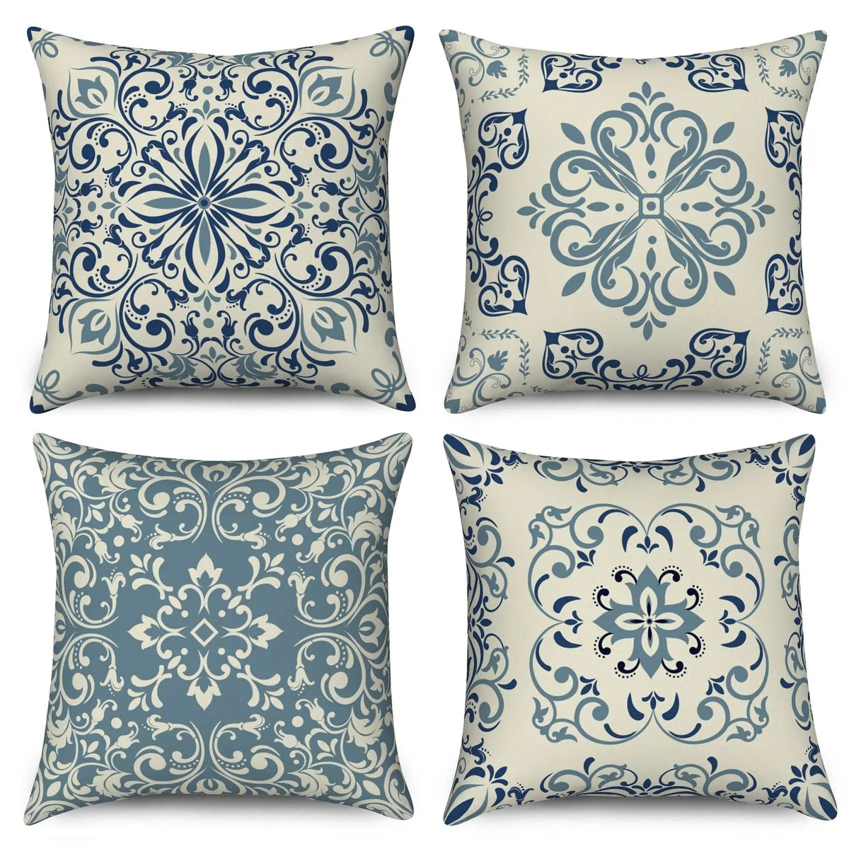 4Pcs Linen Throw Pillow Covers 45x45cm Decorative Cushion Cases for Sofa Bedroom Living Room Home Decor Zippered Pillowcases - PatioLix