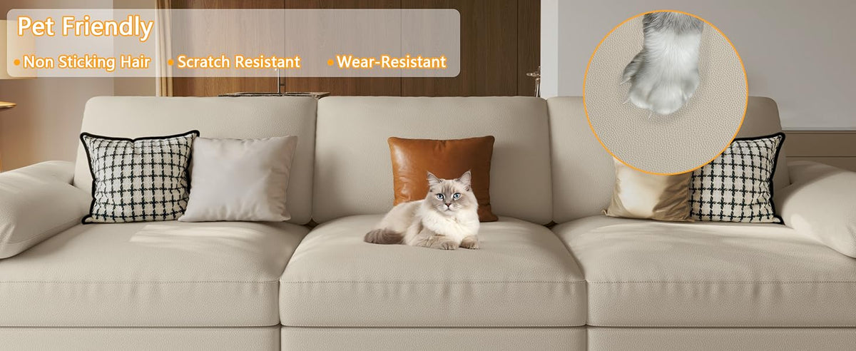 Oversized Modular Sectional Sofa,Cloud Couch Deep Seat Sofa Cushion Covers Removable,Oversized Sectional Couches for Living Room