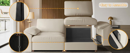 Oversized Modular Sectional Sofa,Cloud Couch Deep Seat Sofa Cushion Covers Removable,Oversized Sectional Couches for Living Room