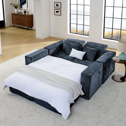 143 Inch U-Shaped Modular Sectional Sofa with Comfy Chaise, Deep Seat for Living Room, No Assembly Required, Blue