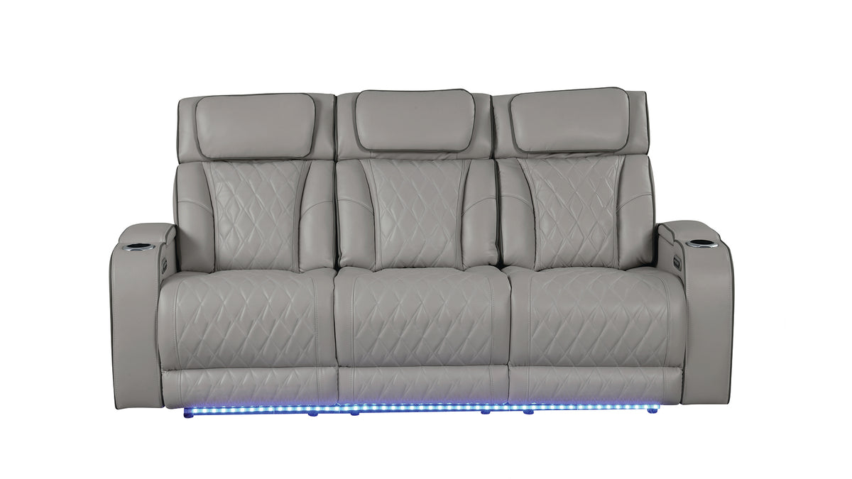 Modern Style Upholstery Recliner 3PC Living Room Set, Wood Frame, Massage Function Included, Gray Color, NJ Inventory