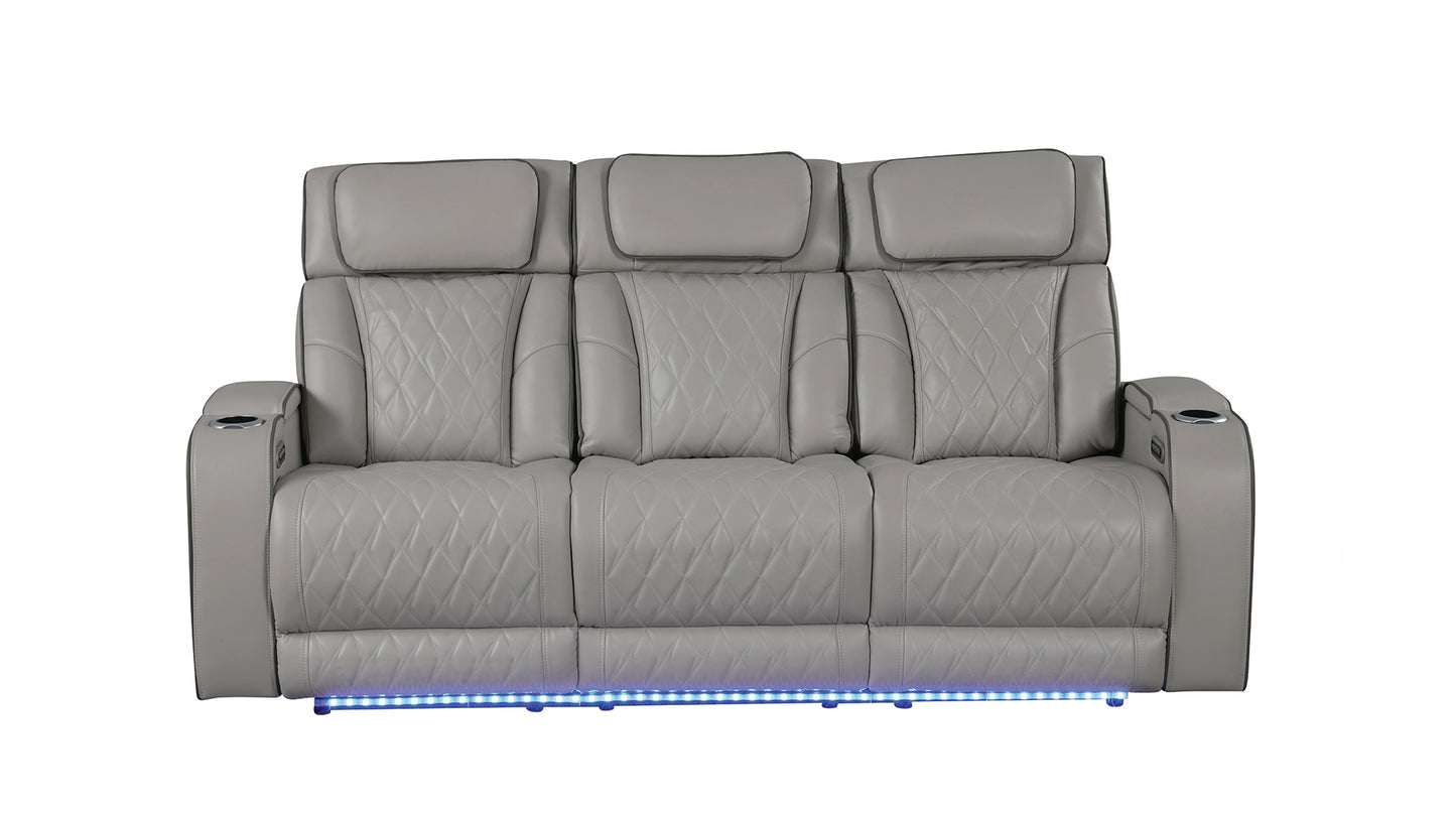 Modern Style Upholstery Recliner 3PC Living Room Set, Wood Frame, Massage Function Included, Gray Color, NJ Inventory