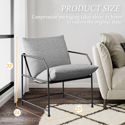 Accent Chair Living Room Chairs Comfy Reading Chair For Bedroom Upholstered Lounge Chair Mid Century Modern Arm Chair Sling