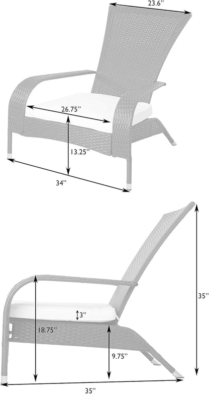 61469 Coconino Wicker Lounge Chair All Weather Wicker Beige Cushion Armchair Lightweight Durable Adironda Style Chair Beautiful