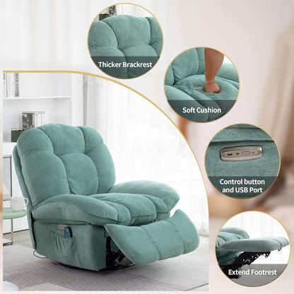Electric Relaxation armchair Relaxation armchair with Massage and Heating Function with USB-A and USB-C Charging Port for Bedroom,
