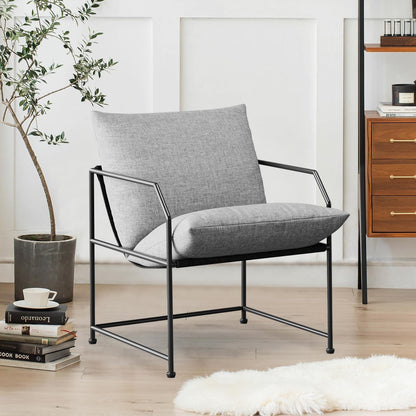 Accent Chair Living Room Chairs Comfy Reading Chair For Bedroom Upholstered Lounge Chair Mid Century Modern Arm Chair Sling