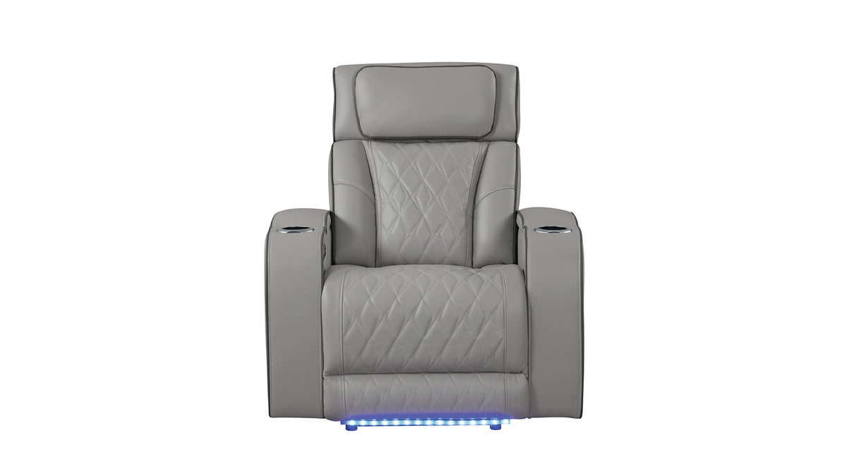 Modern Style Upholstery Recliner 3PC Living Room Set, Wood Frame, Massage Function Included, Gray Color, NJ Inventory