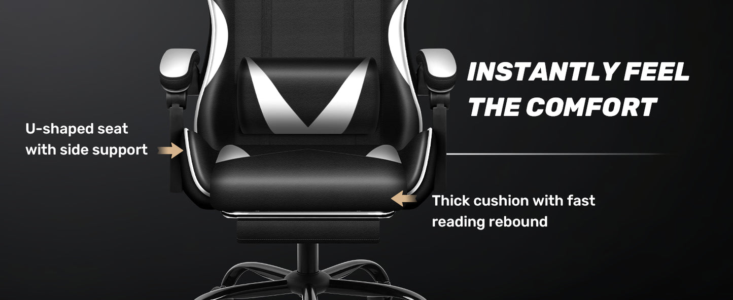 Racing Style Gaming Chair Swivel Recliner Adjustable Height Ergonomic Office Computer Chair Red Black