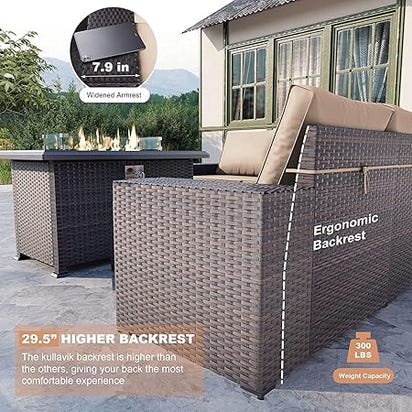7 Pieces Outdoor Patio Furniture Set With 43