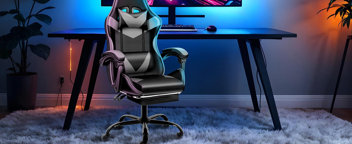 Racing Style Gaming Chair Swivel Recliner Adjustable Height Ergonomic Office Computer Chair Red Black