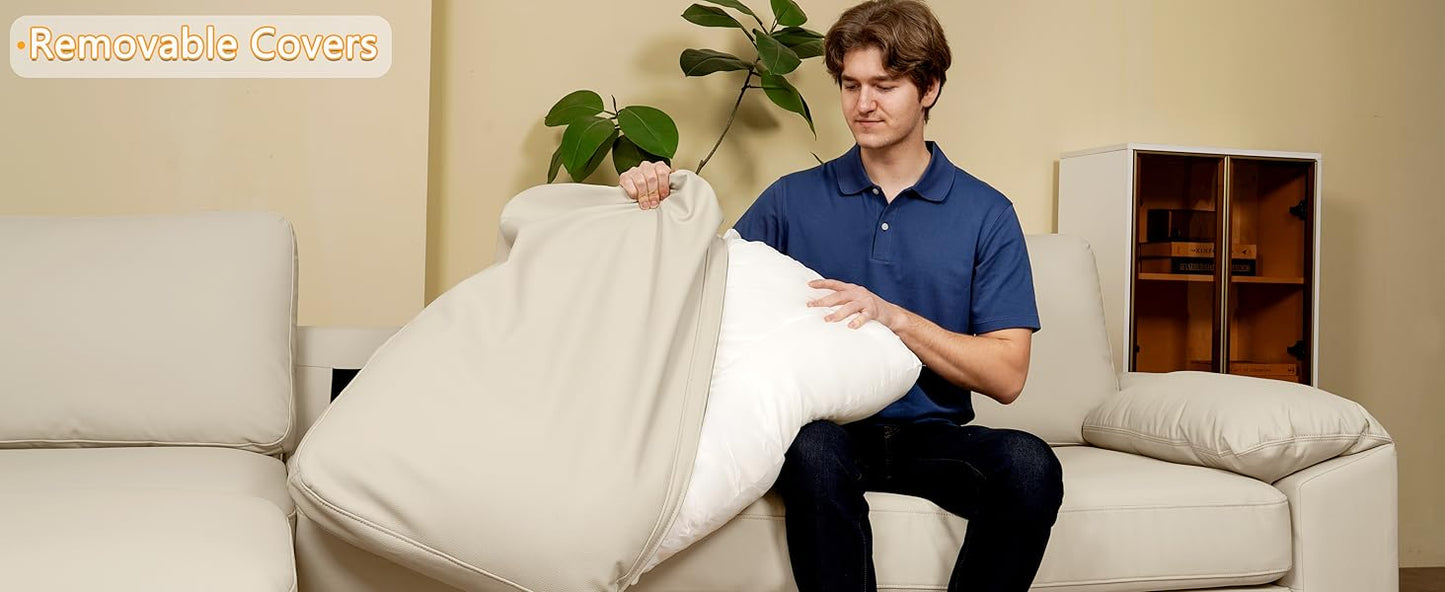 Oversized Modular Sectional Sofa,Cloud Couch Deep Seat Sofa Cushion Covers Removable,Oversized Sectional Couches for Living Room