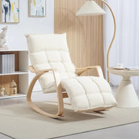 Rosahqnda Rocking chair Rocking armchair Backrest armchair Linen Look Relax armchair Swing armchair living room Reading armchair