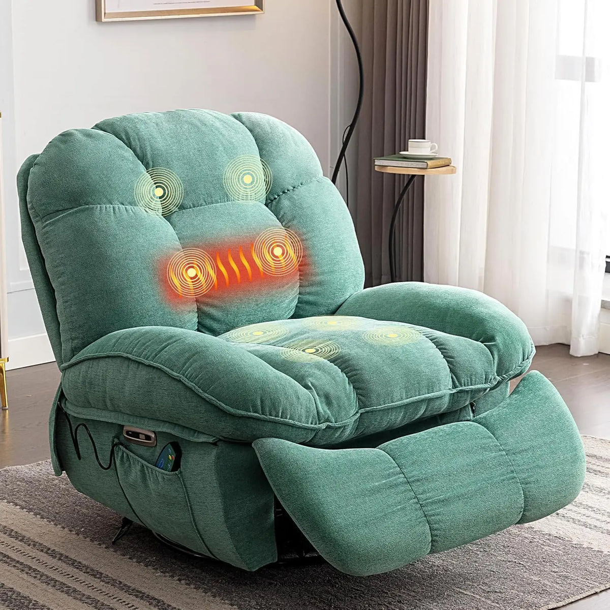 Electric Relaxation armchair Relaxation armchair with Massage and Heating Function with USB-A and USB-C Charging Port for Bedroom,