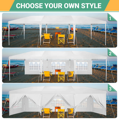 10x30ft Pop Up Canopy Tent with 8 Sidewalls Tents for Party Waterproof Camping Canopy,Outdoor Portable Gazebo for Backyard