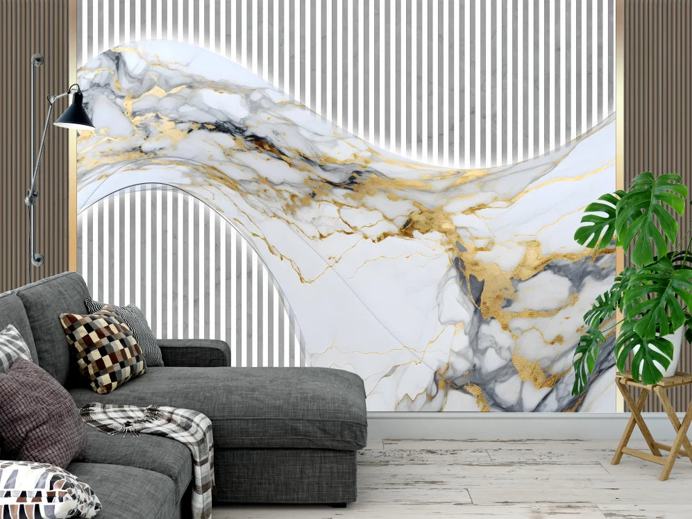 beibehang papel de parede Customized Nordic retro plant leaves, modern minimalist geometry, TV background wallpaper