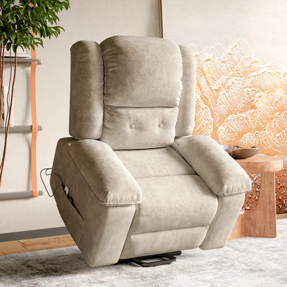 Electric heated Massage Armchair, Armchair Relaxation with reclinting function, vibrating Massage and heating, Gray