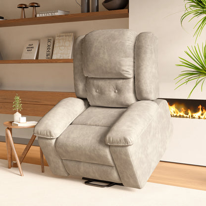 Electric heated Massage Armchair, Armchair Relaxation with reclinting function, vibrating Massage and heating, Gray