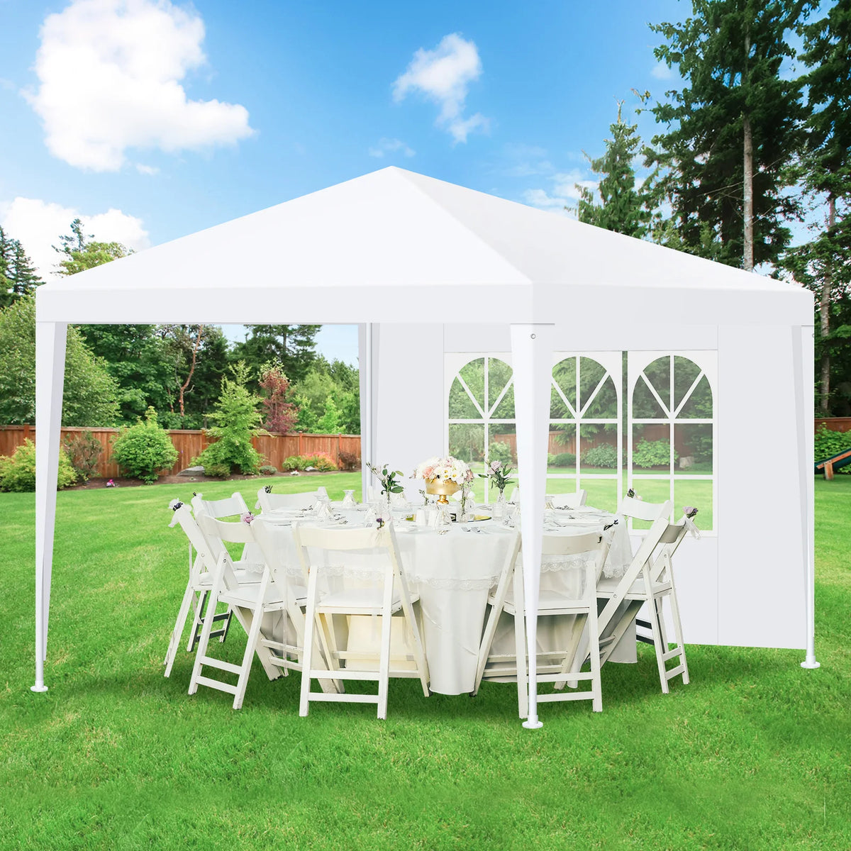 10x10 10x20 10x30ft Pop Up Party Tent Heavy Duty Gazebo Canopy with Removable Sidewalls | Waterproof Outdoor Wedding Tent, BBQ Pavilion & Event Shelter | Portable Backyard Sunshade Canopy Top