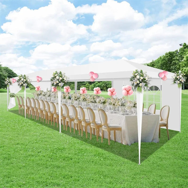 10x10/10X20/10x30FT Party Tent Outdoor Canopy Tent with Sidewalls Upgrade Removable, White Tents for Parties Waterproof
