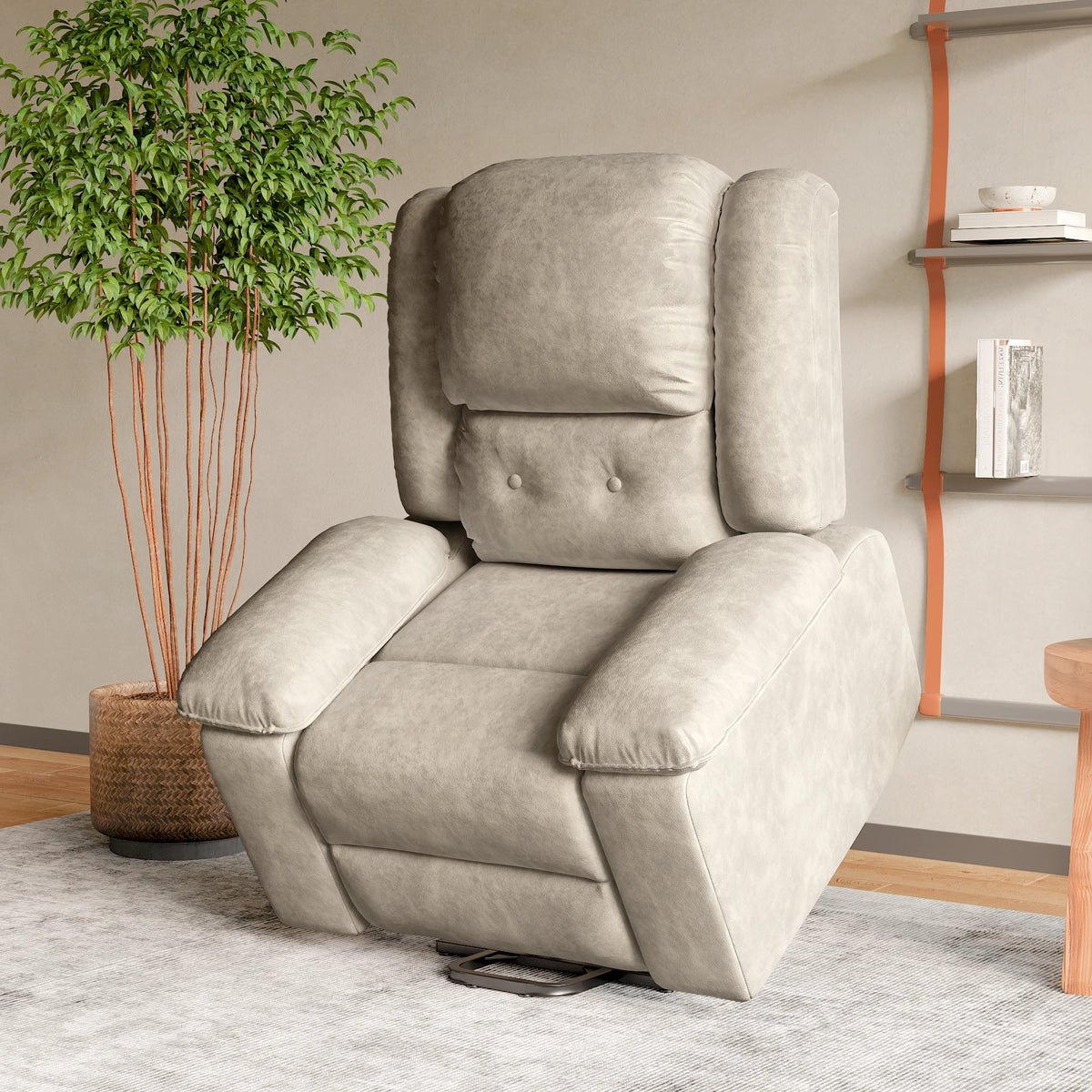 Electric heated Massage Armchair, Armchair Relaxation with reclinting function, vibrating Massage and heating, Gray