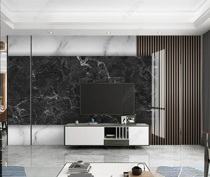 beibehang papel de parede Customized Nordic retro plant leaves, modern minimalist geometry, TV background wallpaper