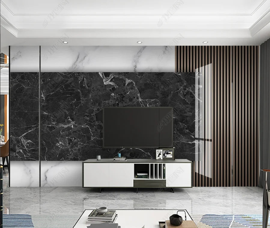 beibehang papel de parede Customized Nordic retro plant leaves, modern minimalist geometry, TV background wallpaper