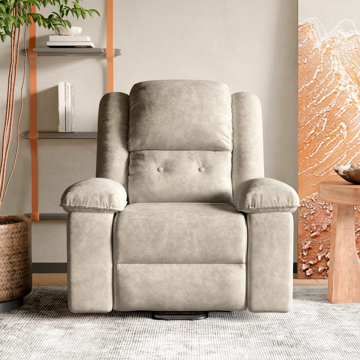 Electric heated Massage Armchair, Armchair Relaxation with reclinting function, vibrating Massage and heating, Gray