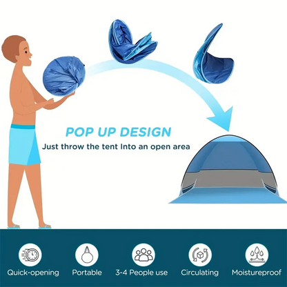 Quick Set Up.Pop Up Beach Tent Portable Sun Shade Shelter Outdoor Camping Fishing Canopy,Camping Accessories,Sturdy Construction