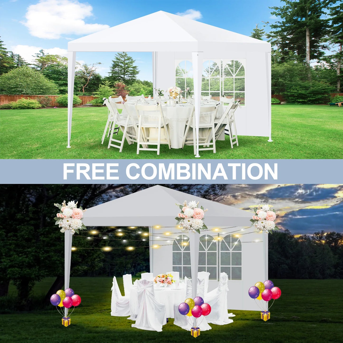 10x10/10x20/10x30 Party Tent Outdoor Canopy Tent with Removable Sidewalls, Waterproof Party Tents for Parties,Wedding Events,BBQ