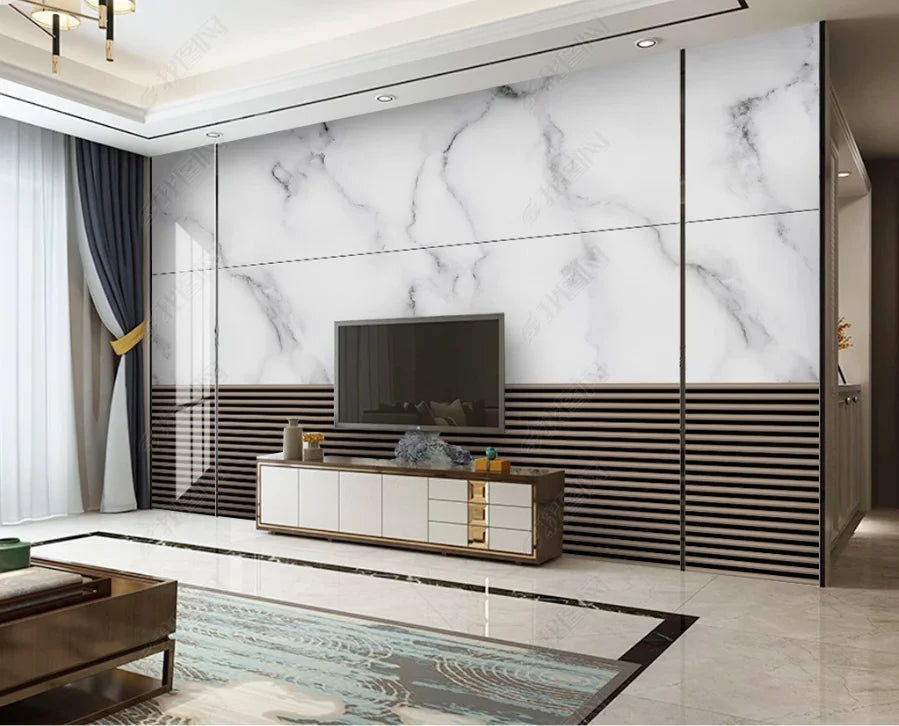 beibehang papel de parede Customized Nordic retro plant leaves, modern minimalist geometry, TV background wallpaper