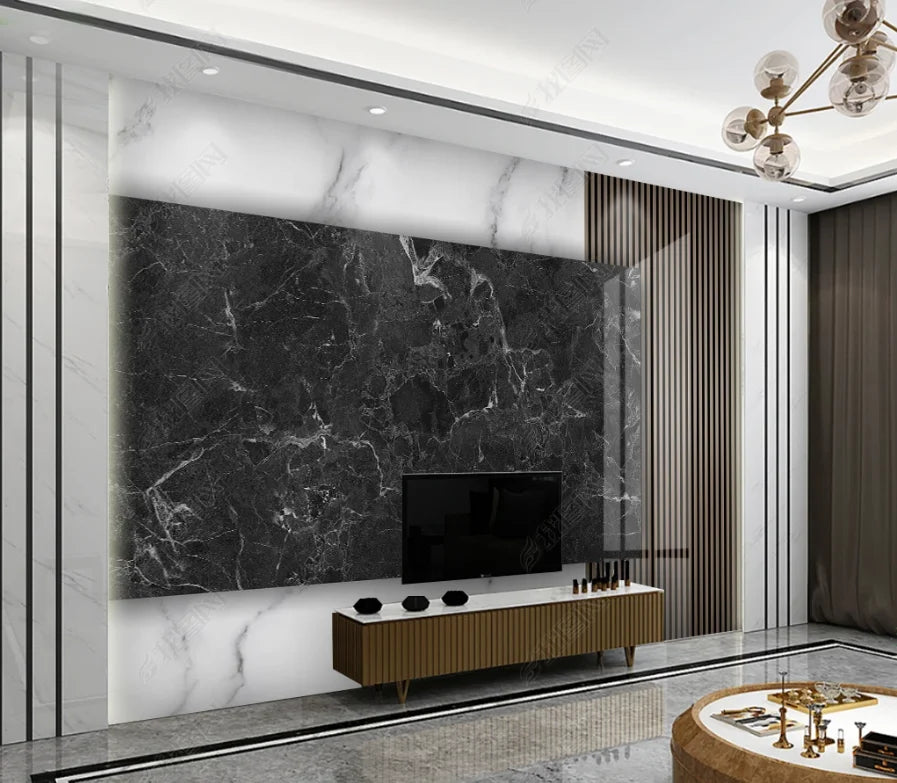 beibehang papel de parede Customized Nordic retro plant leaves, modern minimalist geometry, TV background wallpaper