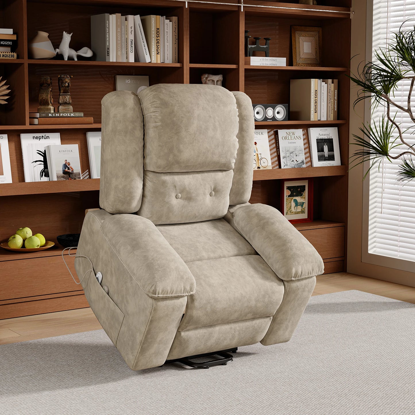 Electric heated Massage Armchair, Armchair Relaxation with reclinting function, vibrating Massage and heating, Gray