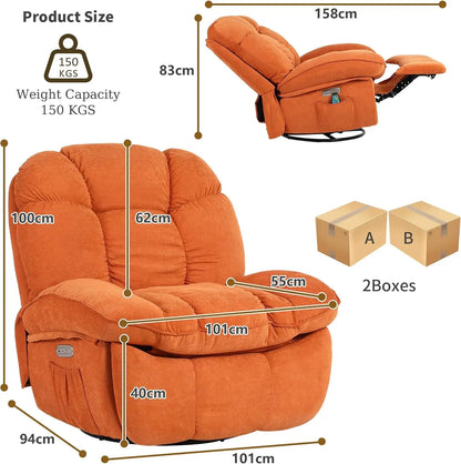 Electric Relax Armchair Electric Armchair with Charging Port TV Armchair with Massage and Heating Armchair TV Armchair for Livin