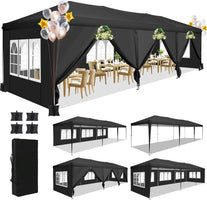 10x30ft Pop Up Canopy Tent with 8 Sidewalls Tents for Party Waterproof Camping Canopy,Outdoor Portable Gazebo for Backyard
