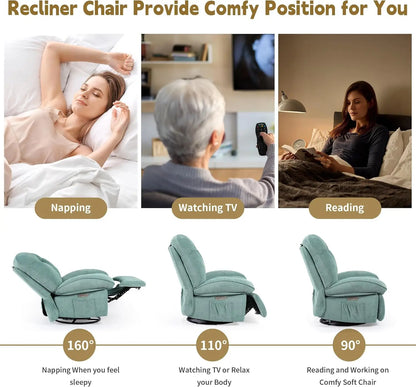 Electric Relaxation armchair Relaxation armchair with Massage and Heating Function with USB-A and USB-C Charging Port for Bedroom,