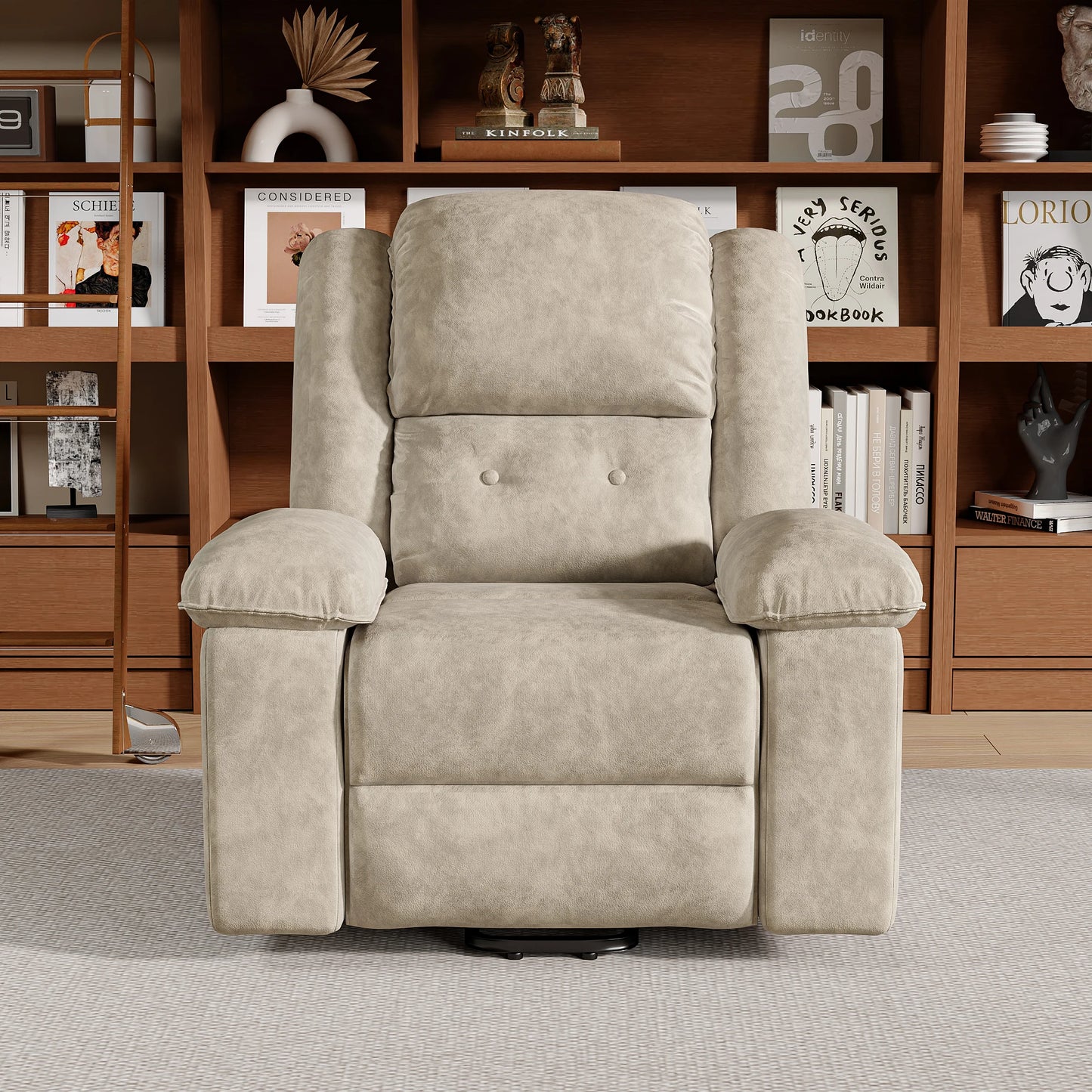 Electric heated Massage Armchair, Armchair Relaxation with reclinting function, vibrating Massage and heating, Gray