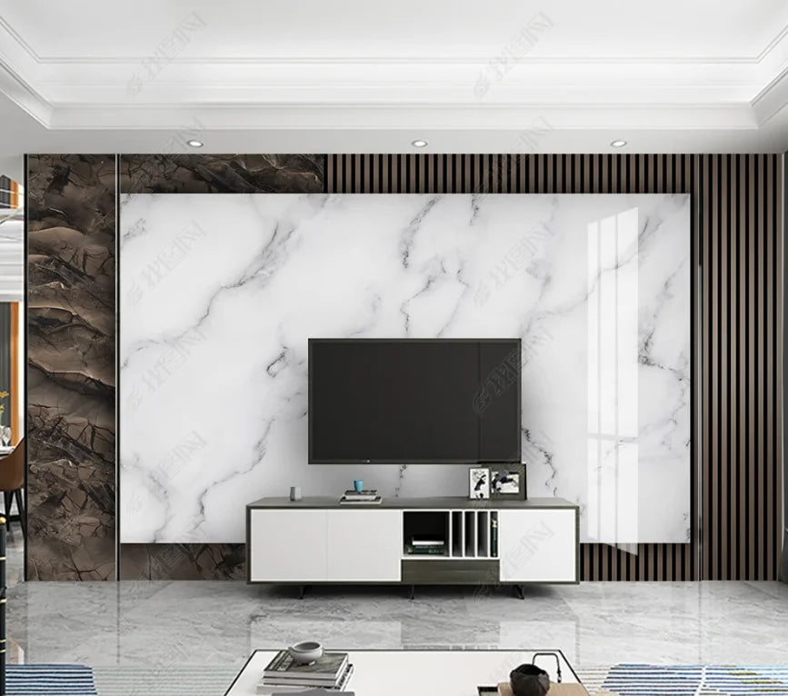 beibehang papel de parede Customized Nordic retro plant leaves, modern minimalist geometry, TV background wallpaper